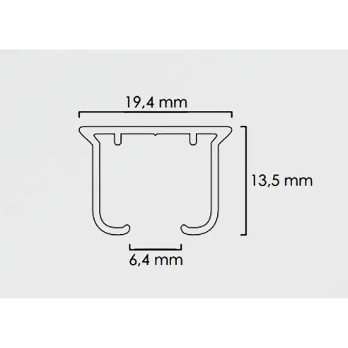 Szyna aluminiowa TS do karniszy sufitowych