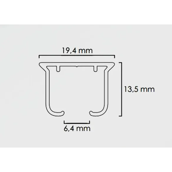 Szyna aluminiowa TS do karniszy sufitowych