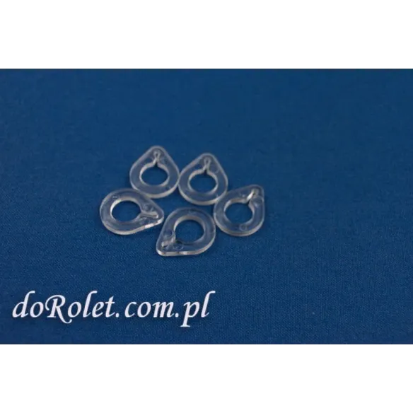 Schnurring Birnenform für Raffrollos – Transparent PVC 15mm