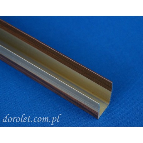 Prowadnica aluminiowa przestrzenna do rolet - orzech
