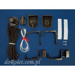 Mechanizm do rolety mini z prowadzeniem żyłkowym. Kolor brązowy