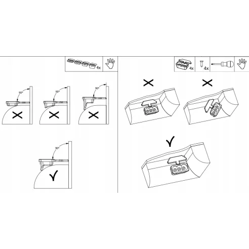 Vegas Pleated Blind Mounting Clips Set - Anthracite | PVC Brackets