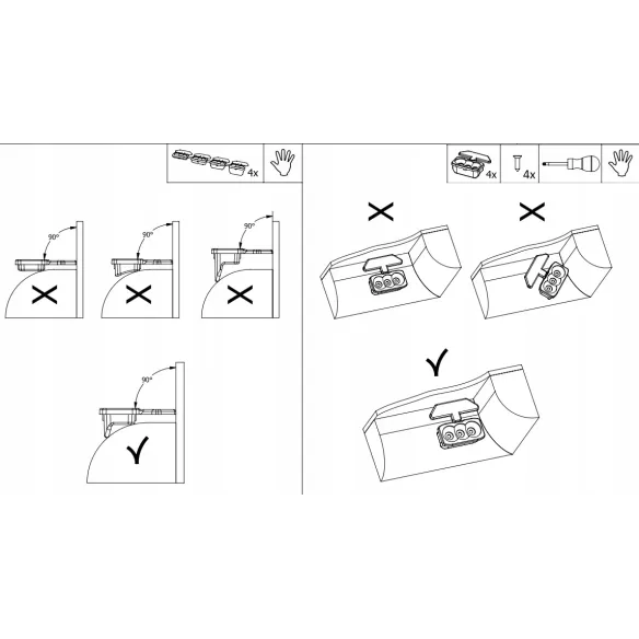 Zestaw zatrzasków do montażu plisy Vegas - sosna