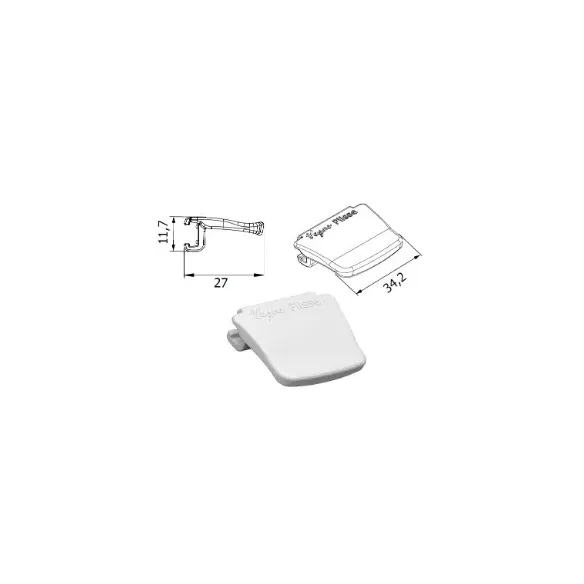 Vegas Pleated Blind Handle White | Replacement Pull Handle