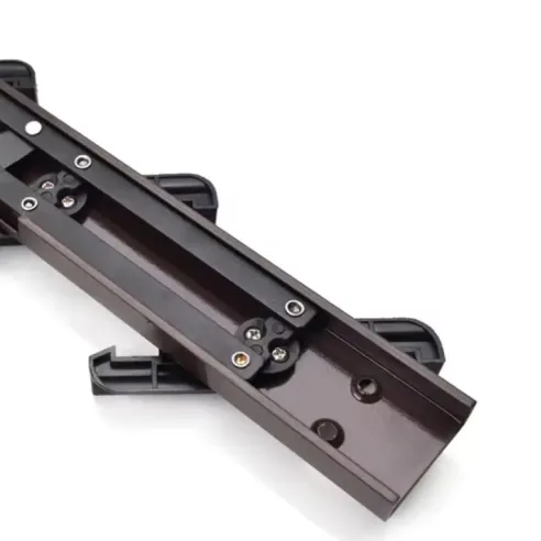 Glass Louvre Shutter Guide System - Pair (86cm) - Black RAL 9005