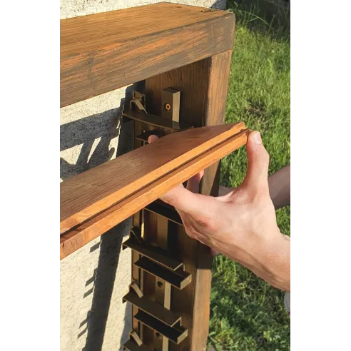 Movable Louvre Shutter Brackets 50cm - Dark Brown RAL 8011 | Garden Shutter System