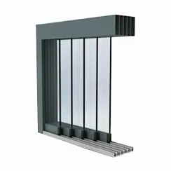 Ścianki szklane przesuwne - system 5 paneli