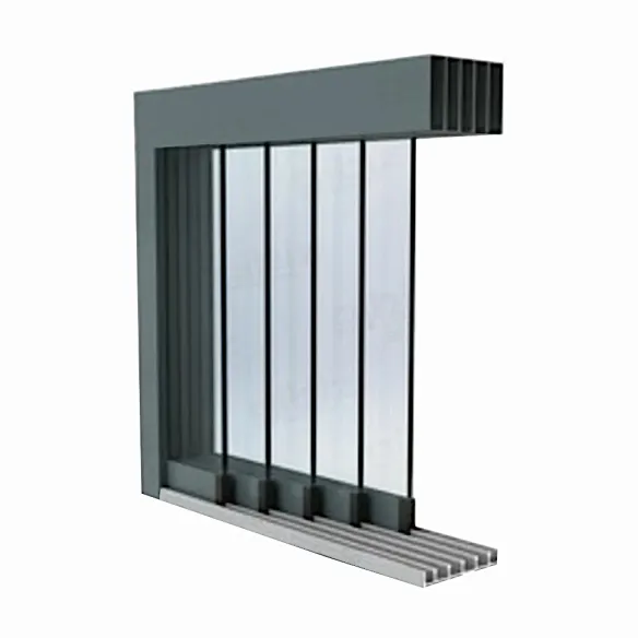 Ścianki szklane przesuwne - system 5 paneli