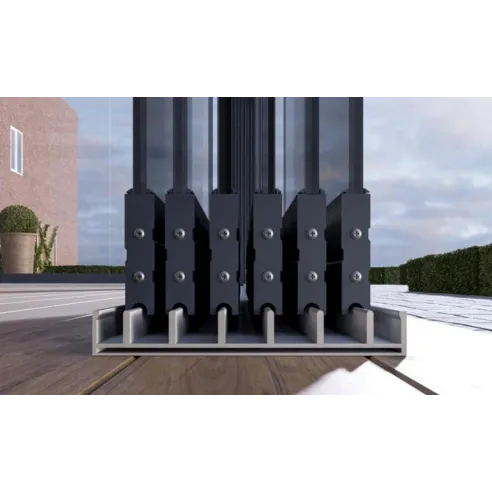 Drzwi przesuwne zewnętrzne - ścianki szklane 6 paneli