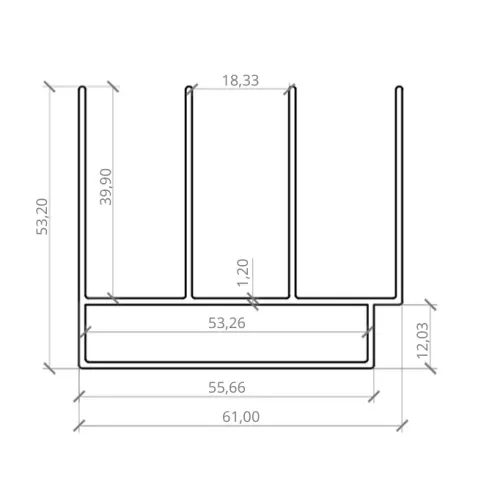 Profil górny/boczny 3 tory system przesuwny Easy Glass- antracyt
