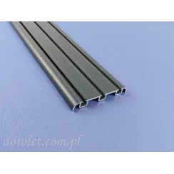 Profil dolny płaski system ścianek przesuwnych Easy Glass - 3 tory