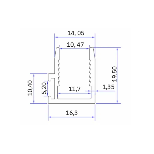 Profil pionowy do szkła system przesuwny Easy Glass