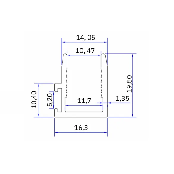 Profil pionowy do szkła system przesuwny Easy Glass
