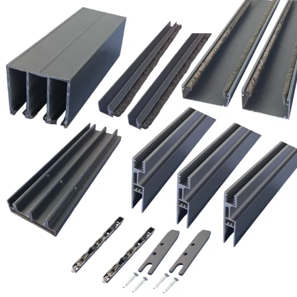 3-Track Sliding System – Aluminum Profile Kit for Glass Patio Doors