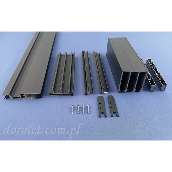 System przesuwny 3 torowy do drzwi szklanych zewnętrznych