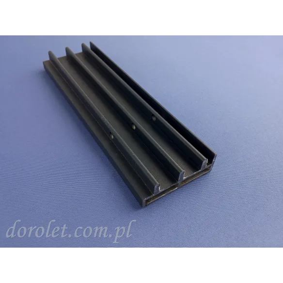 Prowadnica dolna 3 torowa do systemu drzwi przesuwnych ze szkła