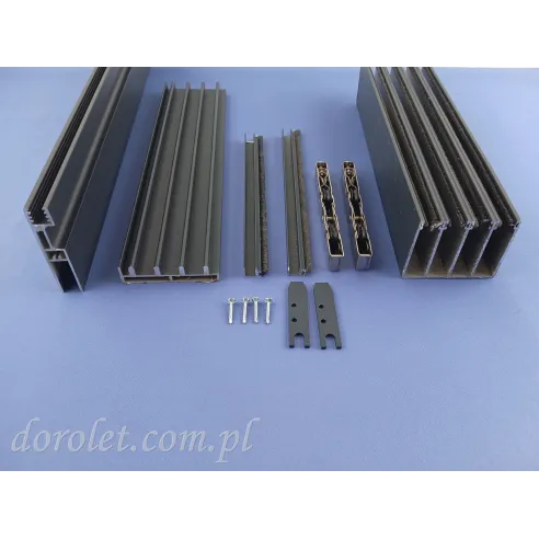 System przesuwny 4 torowy do drzwi szklanych zewnętrznych