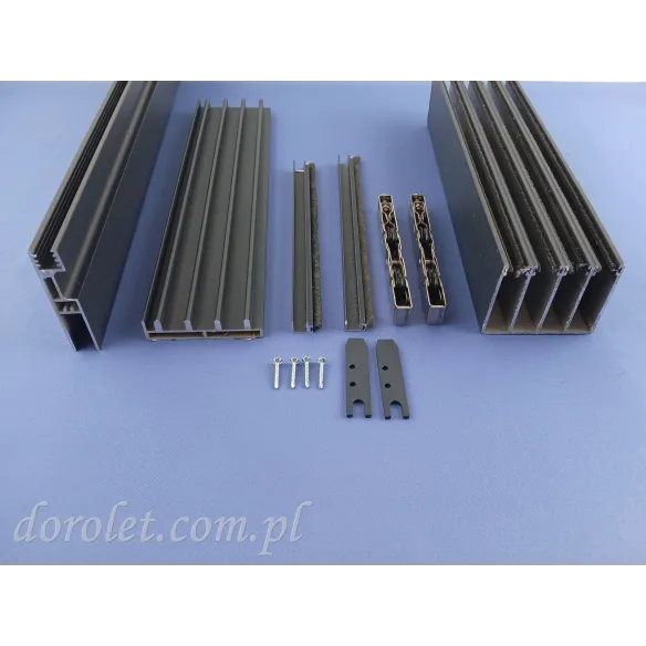 System przesuwny 4 torowy do drzwi szklanych zewnętrznych