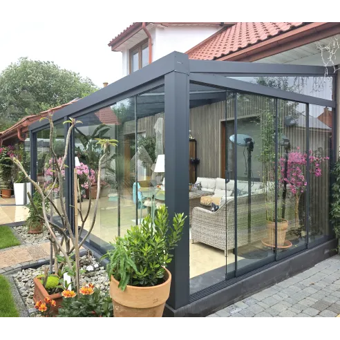 Zabudowa tarasu - Ścianki szklane przesuwne