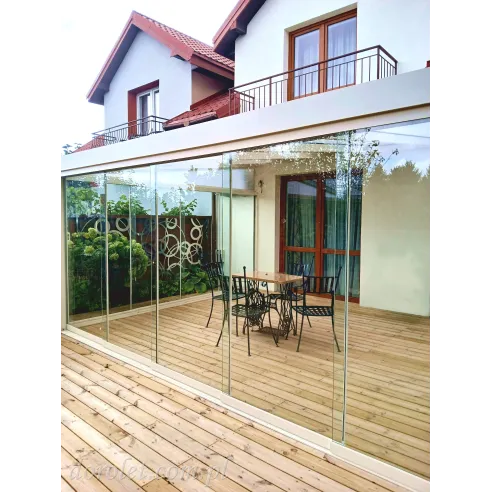Śzyby przesuwne zewnętrzne, scianki szklane tarasowe