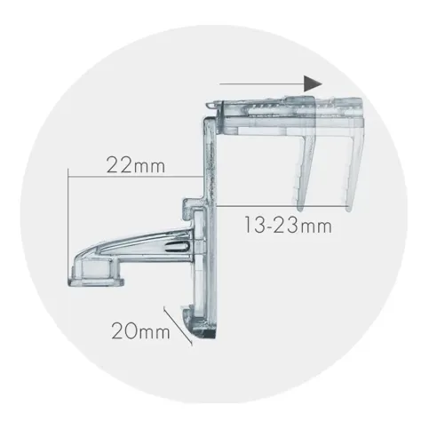 Non-Invasive Short Bracket for Vegas Pleated Blinds - Transparent PVC