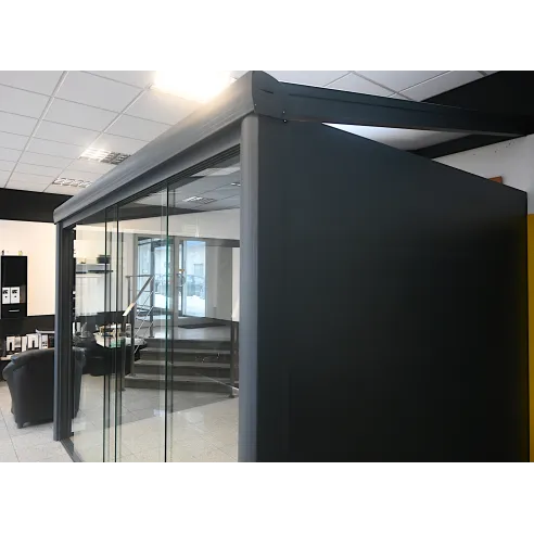 Aluminum side wall for a modern veranda, maintenance-free aluminum terrace partition.