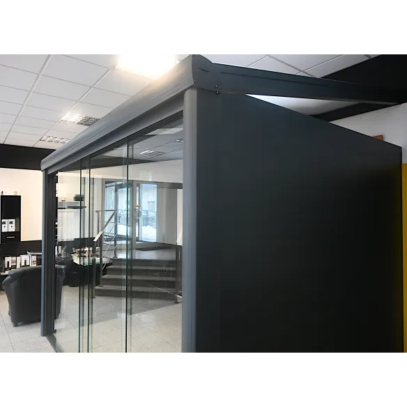 Aluminum side wall for a modern veranda, maintenance-free aluminum terrace partition.